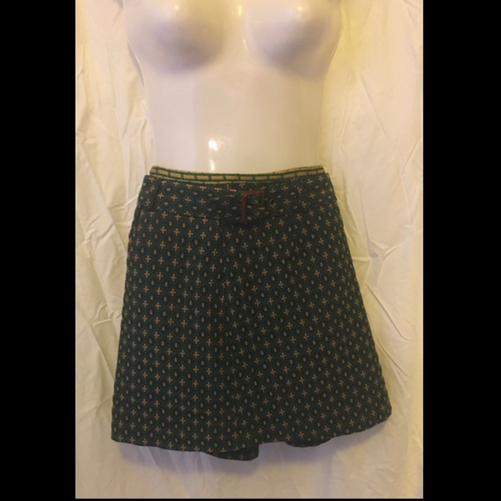 Green Patterned Skirt
